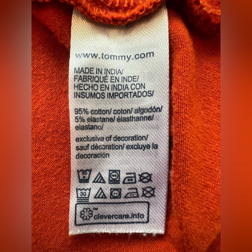 Tommy Hilfiger Mens T Shirt Small Orange Short Sleeve Slim Fit Stretch (0680) - Picture 9 of 10